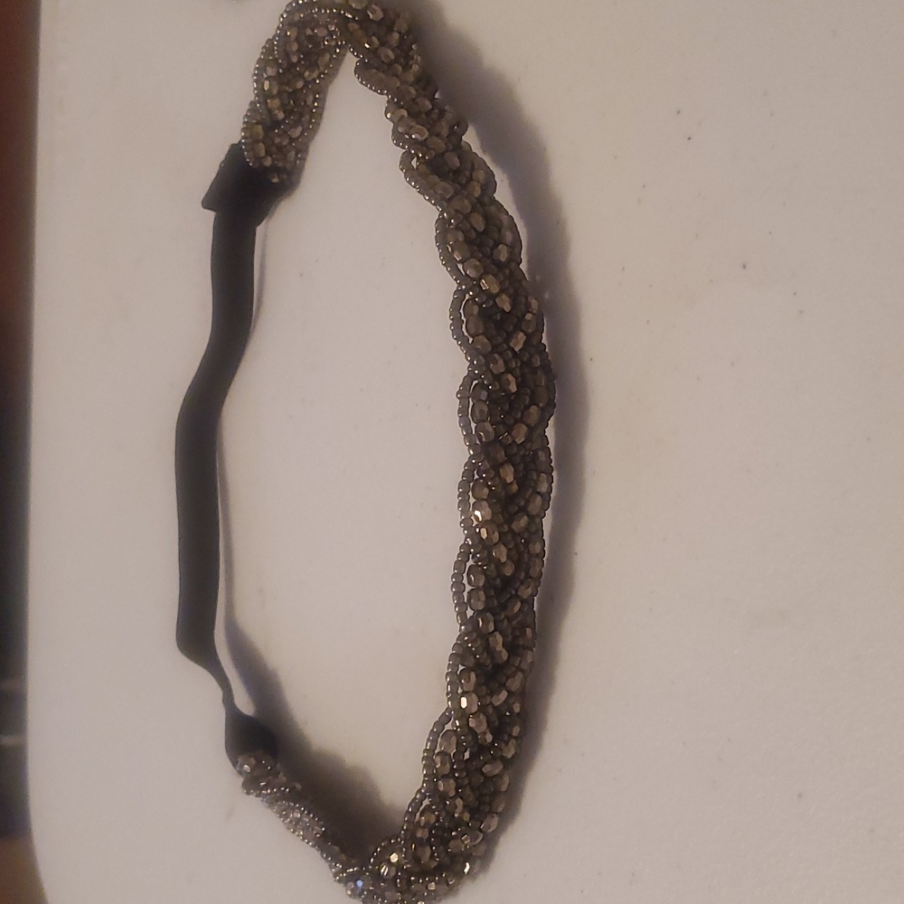 COPY - Adjustable Silver and Black headband